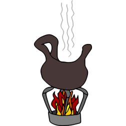 Pot on open fire